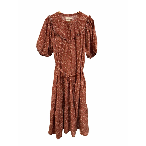 Christy Dawn Emilia Dress L Rooibos Harvest Floral Prairie Cottagecore
